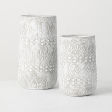 Load image into Gallery viewer, Textured Cement Vase Set - Set of 2
