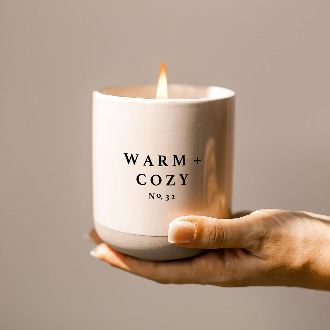 Warm and Cozy Soy Candle | Stoneware Candle Jar