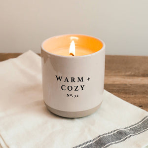 Warm and Cozy Soy Candle | Stoneware Candle Jar